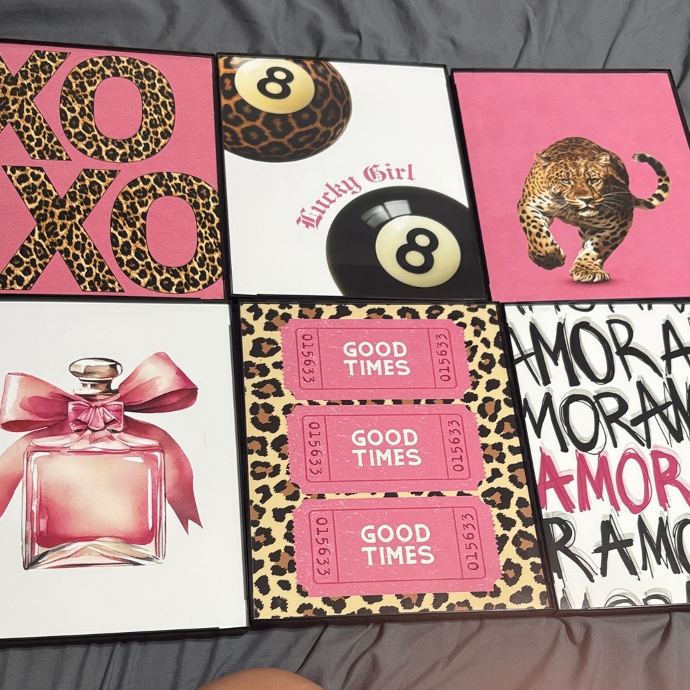 Leopard & Pink Wall Art Set -